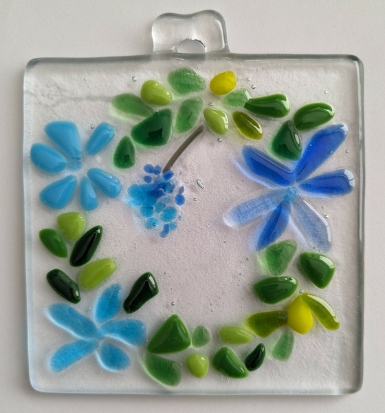 Blue spring wreath Suncatcher